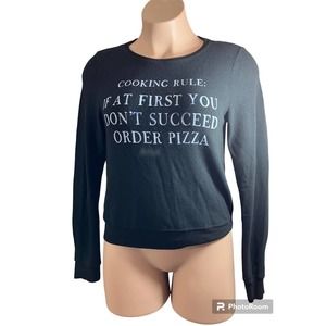 Wildfox Black Pullover Cooking Rule Sweatshirt Small